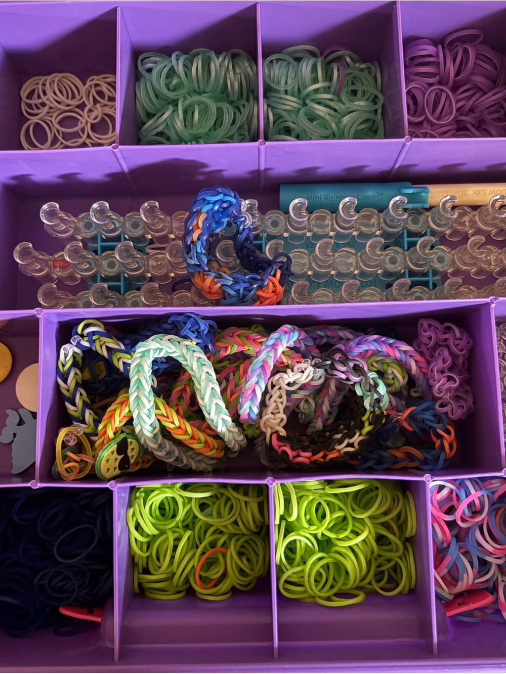 Kids Multicolor Rainbow Loom Bracelet Kit Organizer
